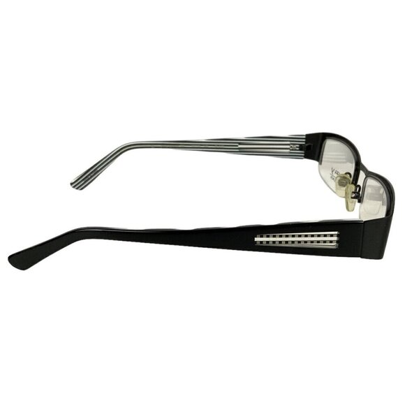 Pomy Eyewear Eyeglass Frames Black Metal Half Rim Rectangle 52 19 140 - Picture 7 of 10